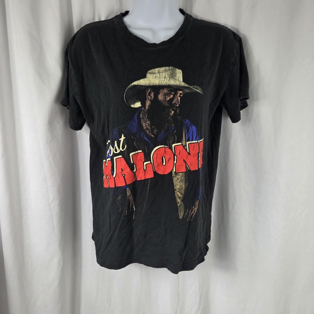Posty Co Post Malone Shirt Mens Small Black Cowboy Graphic Music Tee Top